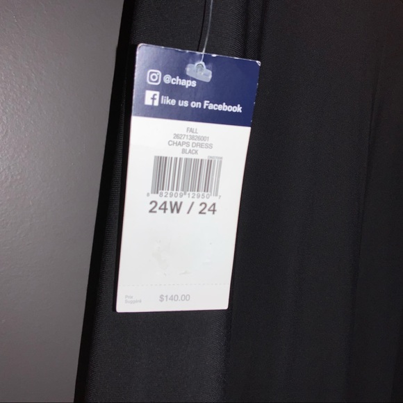 New with tag Chaps Women's  V-Neck Faux Wrap Dress - Picture 3 of 6